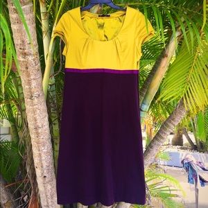 Boden Green Purple A-Line Dress